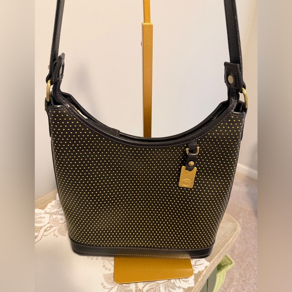 Dooney & Bourke Handbags - Dooney&Bourke Black Caberolet Vintage Polka Dot Hobo. 131/2x10 EUC with dusty